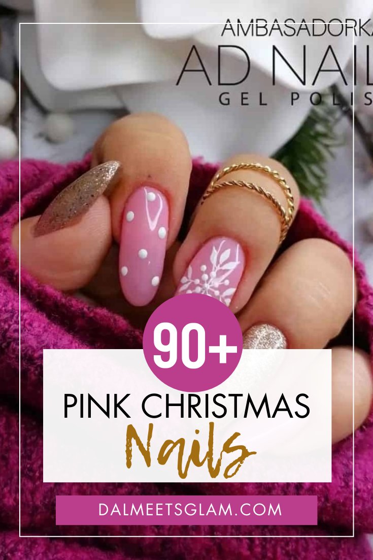 90+ Beautiful Pink Christmas Nails For A Chic Statement