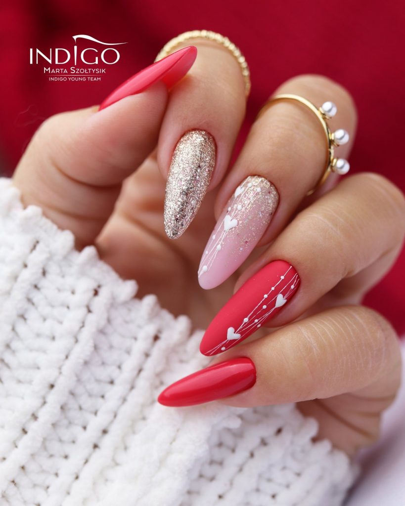 Red Valentine's Day Nails To Glam Up For Your Date